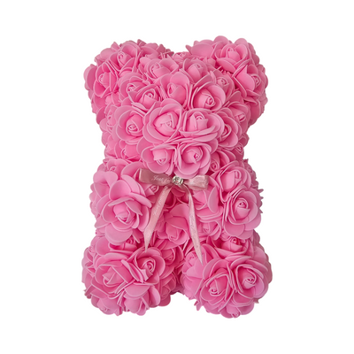 25cm Pink Rose Teddy Bear With Lights