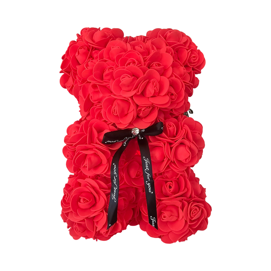 25cm Red Rose Teddy Bear With Lights